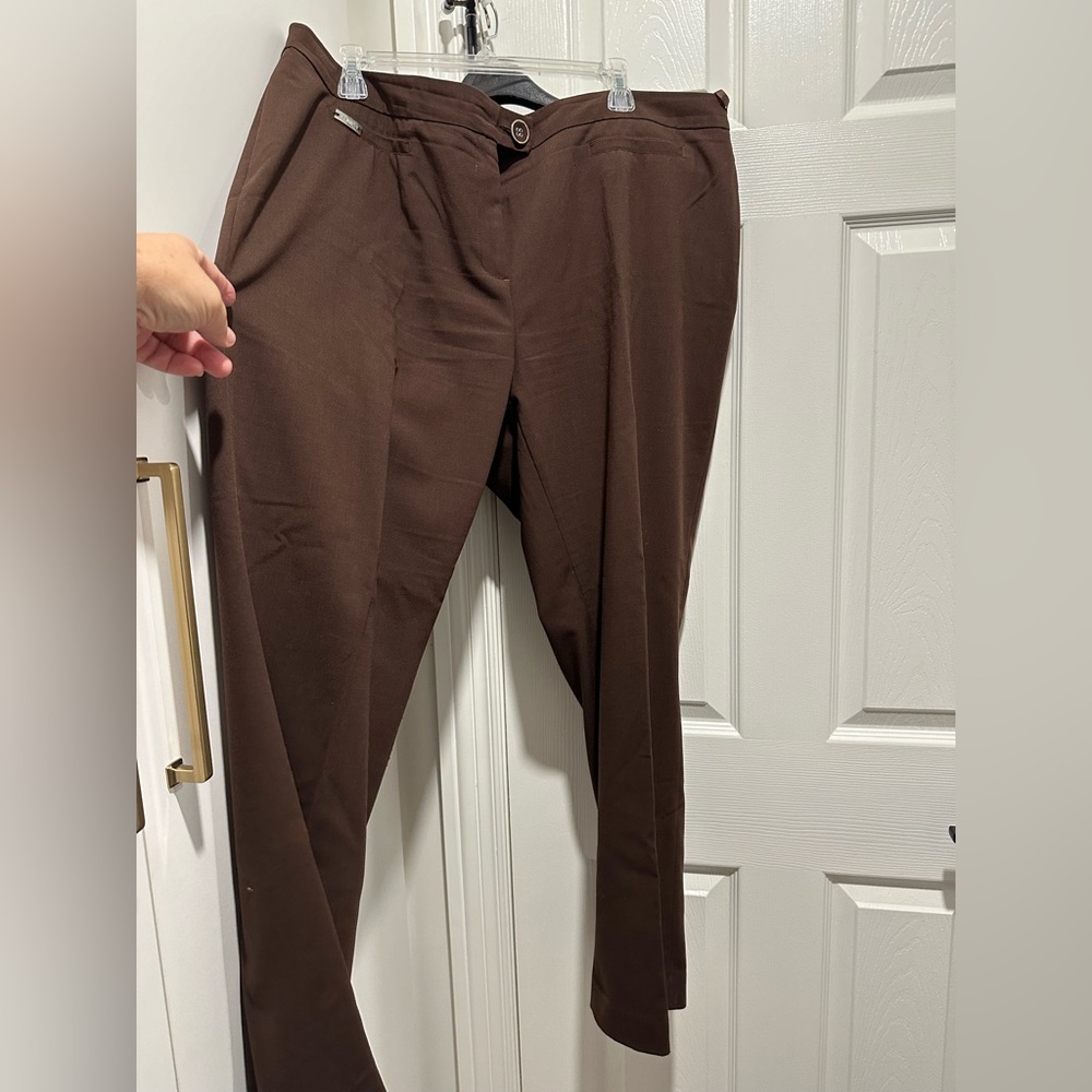 Elegant Women's Brown Straight Leg Pants